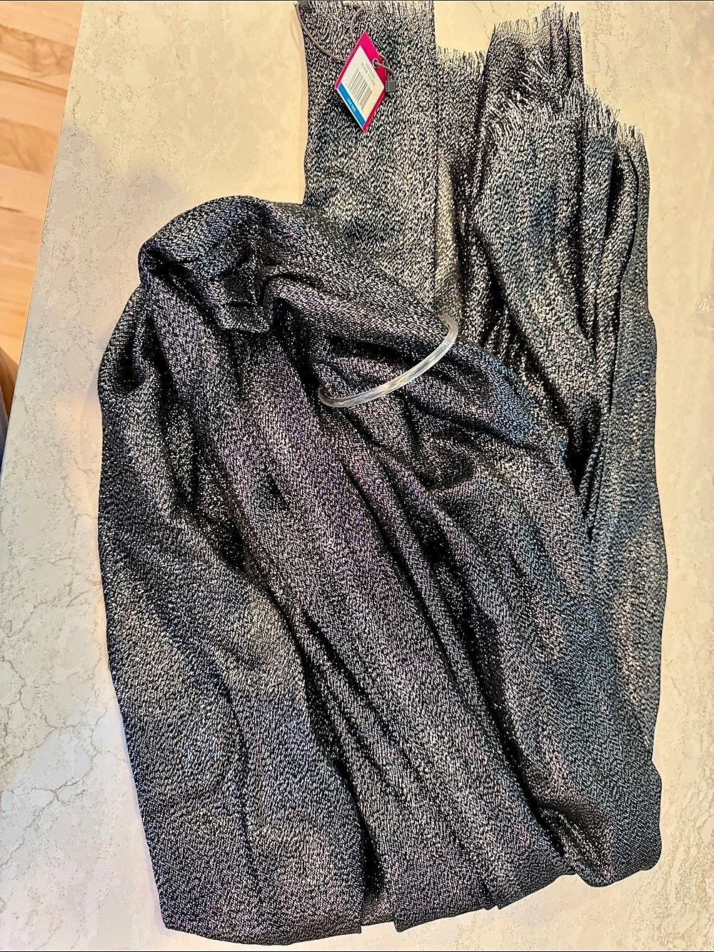 Vince Camuto Metallic Black Scarf  NWT